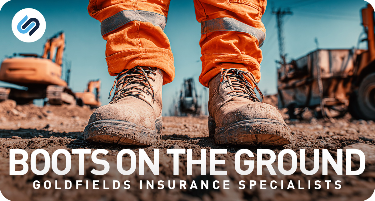 Goldfields insurance broker - Mining worker boots on red dirt in Kalgoorlie